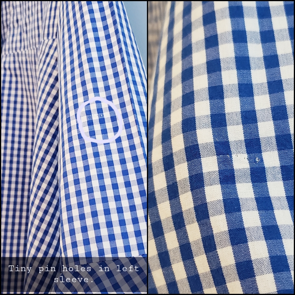Lovely Zara Bell Sleeve Blue White Checkered Top Summer Spring V-neck Bohemian - Picture 6 of 7